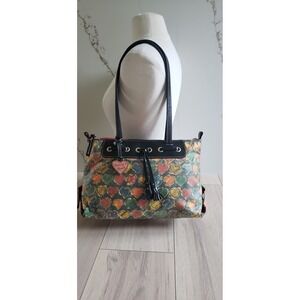 Dooney Bourke Crayon Heart Bag Satchel Rainbow Zipper Leather Y2K Iconic Lindsay